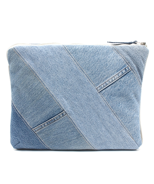 goa（ゴア）の「USED DenimﾊﾟｯﾁﾜｰｸｸﾗｯﾁBAG（クラッチバッグ・メンズ・インディゴブルー・FREE）」の5枚目の写真