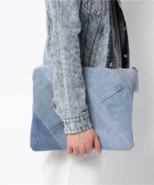 goa（ゴア）の「USED DenimﾊﾟｯﾁﾜｰｸｸﾗｯﾁBAG（クラッチバッグ・メンズ・インディゴブルー・FREE）」の2枚目の写真