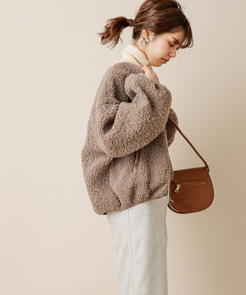 natural couture（ナチュラルクチュール）の「NEWボアブルゾン（ブルゾン・レディース・ベージュ/ピンク/ミント/モカ・FREE）」の6枚目の写真