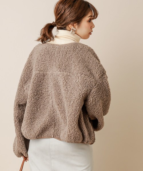 natural couture（ナチュラルクチュール）の「NEWボアブルゾン（ブルゾン・レディース・ベージュ/ピンク/ミント/モカ・FREE）」の8枚目の写真