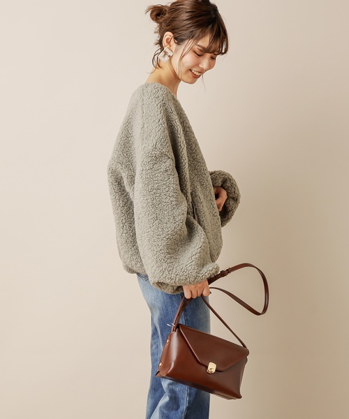 natural couture（ナチュラルクチュール）の「NEWボアブルゾン（ブルゾン・レディース・ベージュ/ピンク/ミント/モカ・FREE）」の20枚目の写真