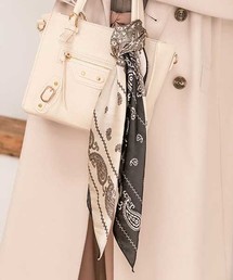 バイカラーペイズリープリントスカーフ