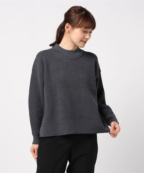 PUAL CE CIN(ピュアルセシン)の「ワッフルスタンドプルオーバー(ニット/セーター・レディース・チャコールグレー/ネイビー/グレー/モカ・FREE)」の7枚目の写真