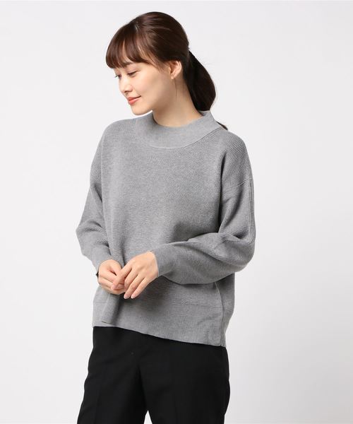 PUAL CE CIN(ピュアルセシン)の「ワッフルスタンドプルオーバー(ニット/セーター・レディース・チャコールグレー/ネイビー/グレー/モカ・FREE)」の8枚目の写真