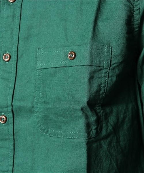 CIAOPANIC TYPY(チャオパニックティピー)の「綿麻7分袖レギュラーシャツ(シャツ/ブラウス・メンズ・ホワイト/ネイビー/グリーン/マスタード/ブルー/ブラック・MEDIUM/SMALL/LARGE)」の15枚目の写真