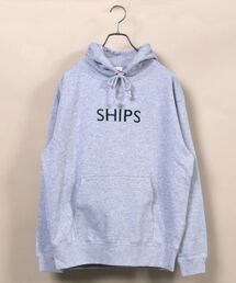 SU:【一部WEB限定カラー】SHIPS ロゴ ビッグシルエット エンブロイダリー パーカー(トレーナー)