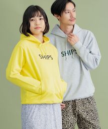 SU:【一部WEB限定カラー】SHIPS ロゴ ビッグシルエット エンブロイダリー パーカー(トレーナー)