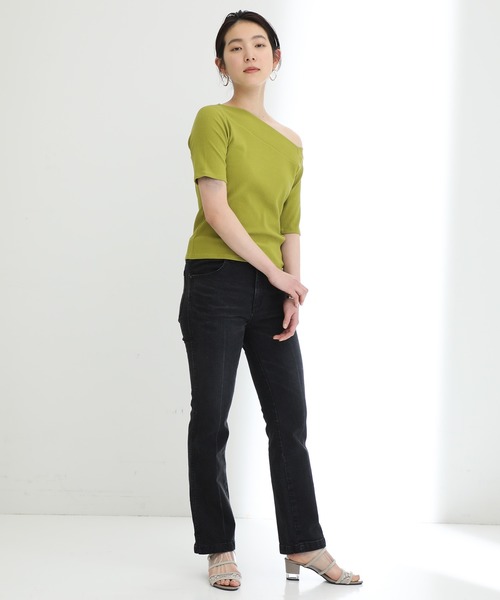 STUDIOUS(ステュディオス)の「【STUDIOUS】ライトストレッチ フレアデニム(デニムパンツ・レディース・ブラック/ライトブルー・1/2)」の14枚目の写真