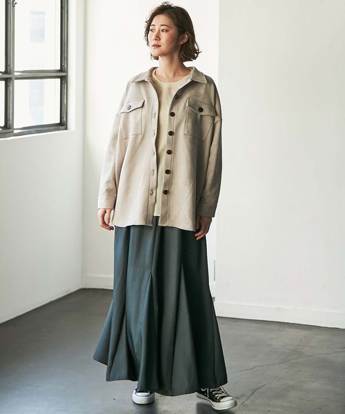 GeeRA（ジーラ）の「カットスエードＣＰＯジャケット（その他アウター・レディース・ベージュ/グレー・MEDIUM/LARGE/X-LARGE）」の4枚目の写真