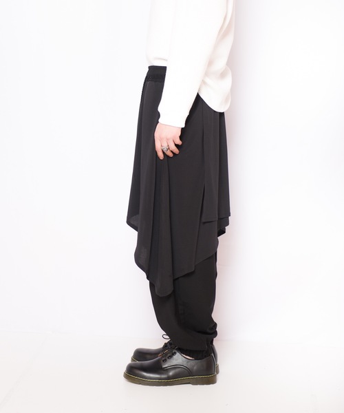 GGD（ジージーディー）の「GGD / 日本製レイヤードサルエルパンツ（スラックス・メンズ・ブラック・FREE）」の10枚目の写真