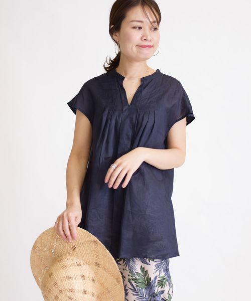 SHIPS(シップス)の「ラミータックブラウス◇(シャツ/ブラウス・レディース・ライトブルー/ネイビー/オフホワイト・ONE SIZE)」の22枚目の写真