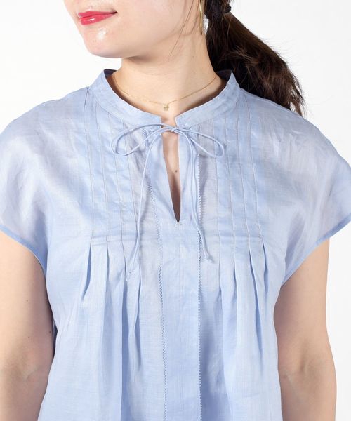 SHIPS(シップス)の「ラミータックブラウス◇(シャツ/ブラウス・レディース・ライトブルー/ネイビー/オフホワイト・ONE SIZE)」の15枚目の写真