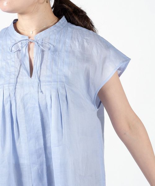 SHIPS(シップス)の「ラミータックブラウス◇(シャツ/ブラウス・レディース・ライトブルー/ネイビー/オフホワイト・ONE SIZE)」の14枚目の写真