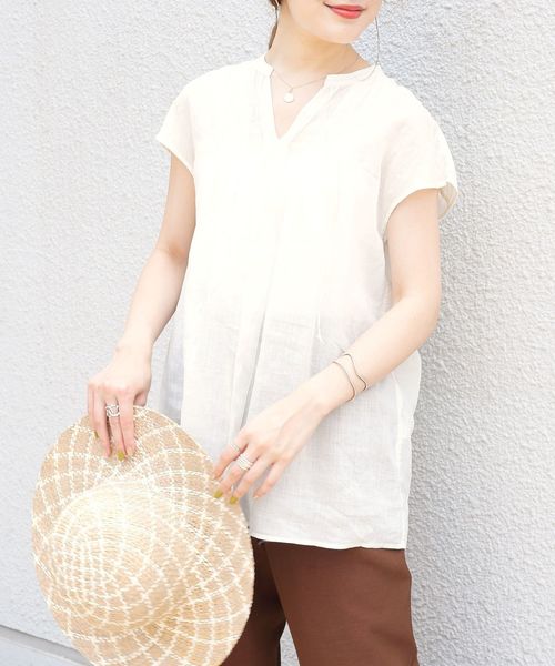 SHIPS(シップス)の「ラミータックブラウス◇(シャツ/ブラウス・レディース・ライトブルー/ネイビー/オフホワイト・ONE SIZE)」の11枚目の写真