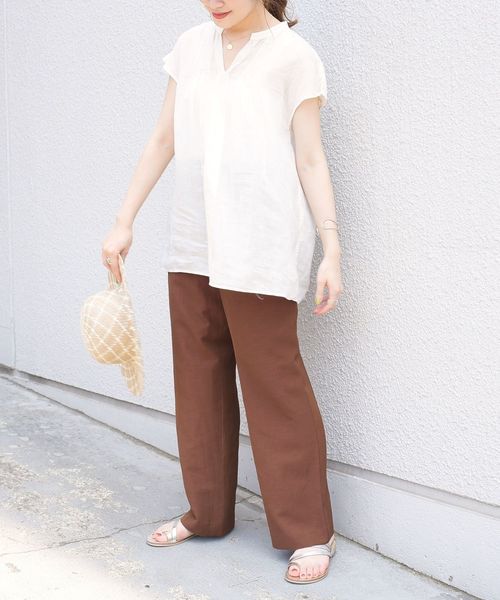 SHIPS(シップス)の「ラミータックブラウス◇(シャツ/ブラウス・レディース・ライトブルー/ネイビー/オフホワイト・ONE SIZE)」の10枚目の写真