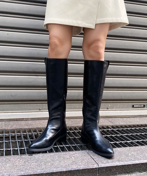 PAGEBOY（ページボーイ）の「モードミドルブーツ(ロングブーツ)（ブーツ・レディース・ブラック・MEDIUM/LARGE）」の2枚目の写真