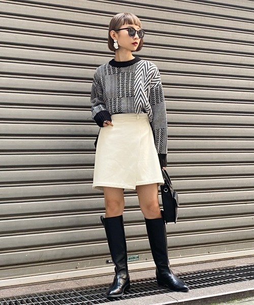 PAGEBOY（ページボーイ）の「モードミドルブーツ(ロングブーツ)（ブーツ・レディース・ブラック・MEDIUM/LARGE）」の3枚目の写真