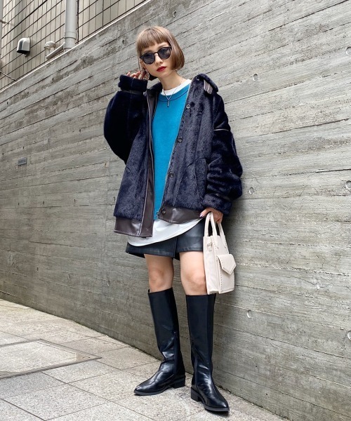 PAGEBOY（ページボーイ）の「モードミドルブーツ(ロングブーツ)（ブーツ・レディース・ブラック・MEDIUM/LARGE）」の4枚目の写真