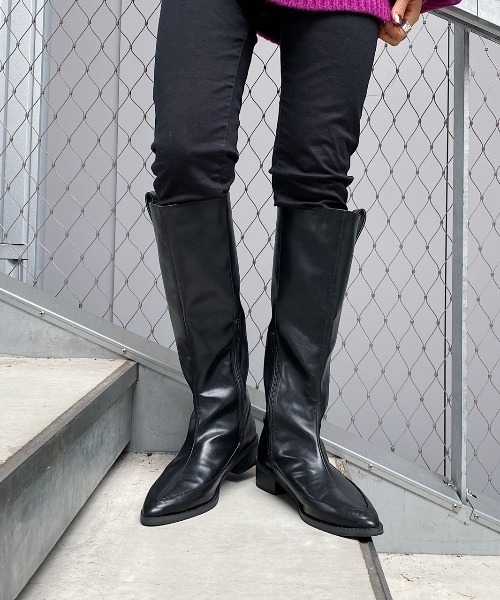 PAGEBOY（ページボーイ）の「モードミドルブーツ(ロングブーツ)（ブーツ・レディース・ブラック・MEDIUM/LARGE）」の19枚目の写真