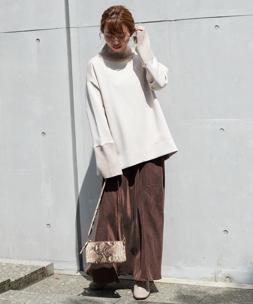 DouDou（ドゥドゥ）の「キュプラ混フレアスカート（スカート・レディース・ブラック/ブラウン/グレイッシュベージュ・FREE）」の22枚目の写真