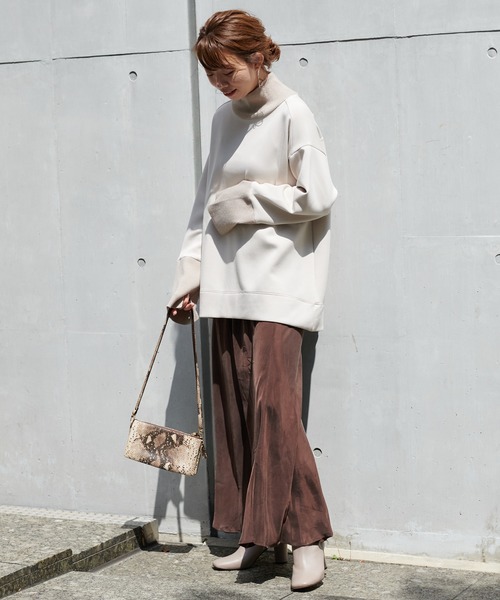 DouDou（ドゥドゥ）の「キュプラ混フレアスカート（スカート・レディース・ブラック/ブラウン/グレイッシュベージュ・FREE）」の15枚目の写真