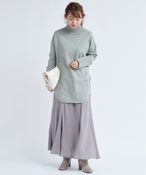 DouDou（ドゥドゥ）の「キュプラ混フレアスカート（スカート・レディース・ブラック/ブラウン/グレイッシュベージュ・FREE）」の9枚目の写真