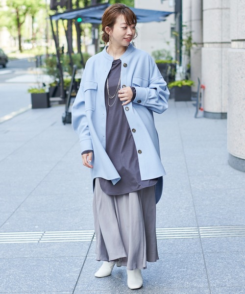 DouDou（ドゥドゥ）の「キュプラ混フレアスカート（スカート・レディース・ブラック/ブラウン/グレイッシュベージュ・FREE）」の18枚目の写真