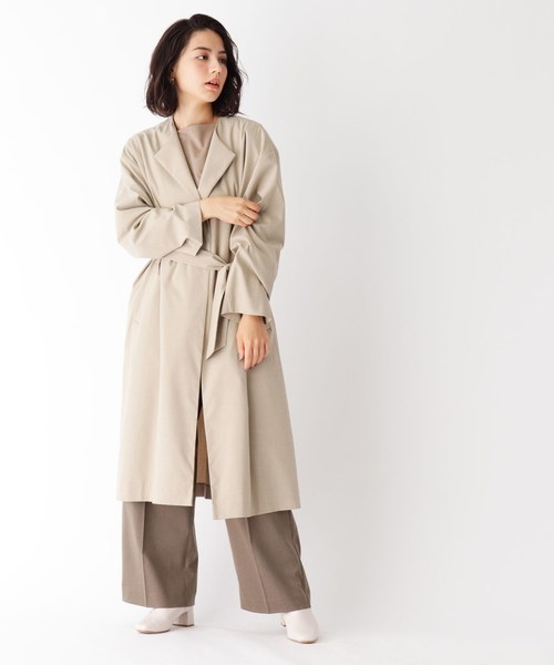 セール Carreman Trトロピカル ノーカラーロングコート Web限定サイズ ノーカラーコート Opaque Clip オペークドットクリップ のファッション通販 Zozotown