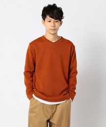 GLOSTER | テンセラックレイヤード Vネックプルオーバー ロンT付き(ニット/セーター)