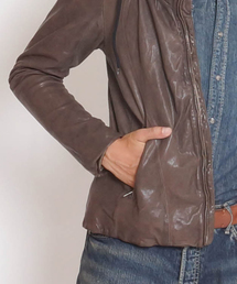 goa（ゴア）の「ゴートレザークロゼットフードジャケット（ライダース