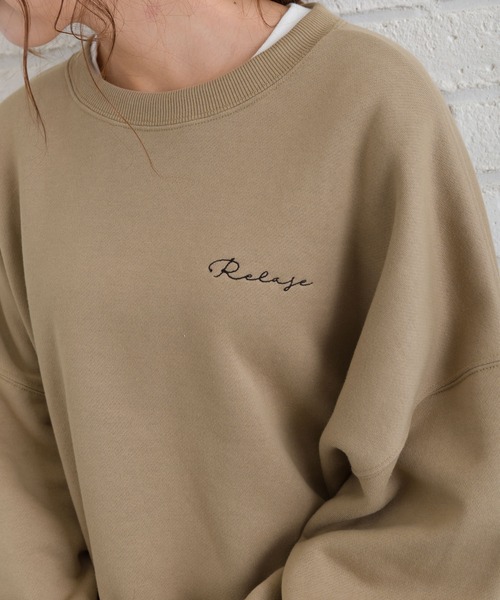 SpRay(スプレイ)の「線画アート裏起毛スウェット(Tシャツ/カットソー・レディース・オフホワイト/カーキ/ブルー/ラベンダー/スミクロ・FREE)」の10枚目の写真