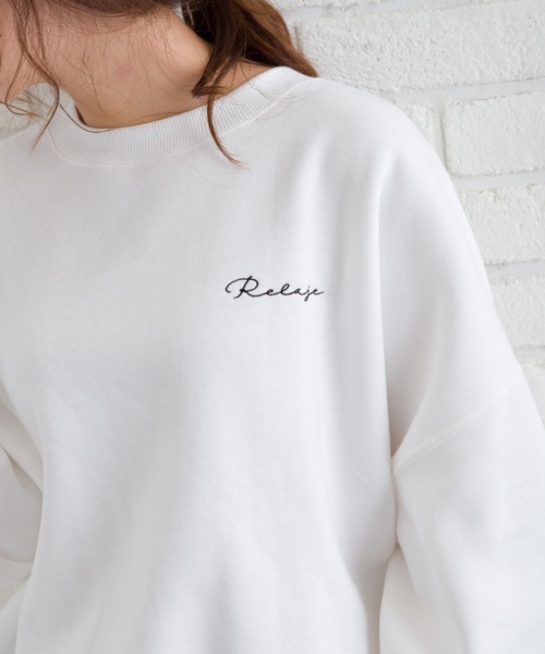 SpRay(スプレイ)の「線画アート裏起毛スウェット(Tシャツ/カットソー・レディース・オフホワイト/カーキ/ブルー/ラベンダー/スミクロ・FREE)」の20枚目の写真