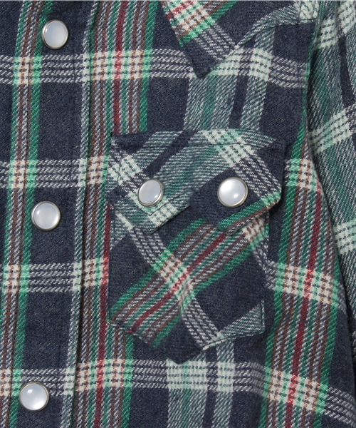 SHIPS（シップス）の「SHIPS KIDS:フランネル チェック ウエスタンシャツ(baby)（シャツ/ブラウス・キッズ・イエロー/オレンジ/ネイビー・90/80）」の7枚目の写真