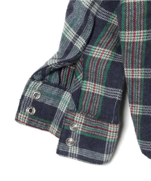 SHIPS（シップス）の「SHIPS KIDS:フランネル チェック ウエスタンシャツ(baby)（シャツ/ブラウス・キッズ・イエロー/オレンジ/ネイビー・90/80）」の8枚目の写真