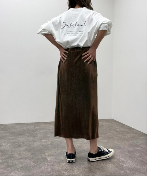 apres jour mignon（アプレジュールミニョン）の「プリーツナロースカート【ZOZOTOWN限定アイテム】（スカート・レディース・ダークブラウン/ブラック/グリーン・X-LARGE/フリー）」の17枚目の写真