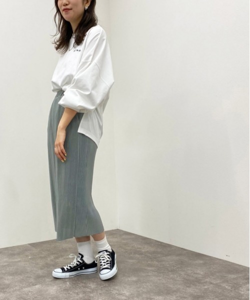 apres jour mignon（アプレジュールミニョン）の「プリーツナロースカート【ZOZOTOWN限定アイテム】（スカート・レディース・ダークブラウン/ブラック/グリーン・X-LARGE/フリー）」の21枚目の写真