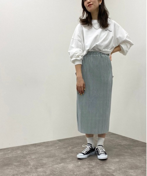 apres jour mignon（アプレジュールミニョン）の「プリーツナロースカート【ZOZOTOWN限定アイテム】（スカート・レディース・ダークブラウン/ブラック/グリーン・X-LARGE/フリー）」の20枚目の写真