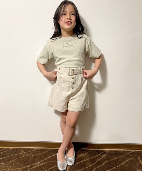 ikka(イッカ)の「リネン混ベルト付きロールアップショートパンツ(120~160cm)(その他パンツ・キッズ・ライトベージュ・120/130/140/150/160)」の13枚目の写真