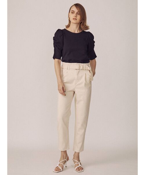 COTORICA（コトリカ）の「ベルト付きカラーテーパード（その他パンツ・レディース・ブラック/アイボリー・SMALL/MEDIUM）」の3枚目の写真