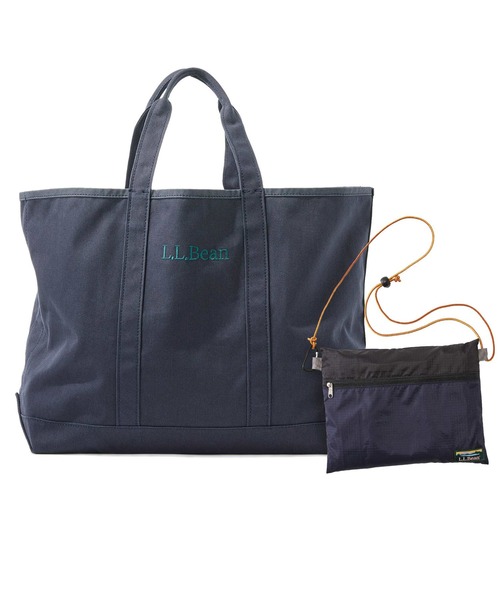 L.L.Bean（エルエルビーン）の「グローサリー・トート・ウィズ・ポーチ（トートバッグ・レディース・アイボリー/ダークオリーブ/ネイビー・ONE SIZE）」の3枚目の写真