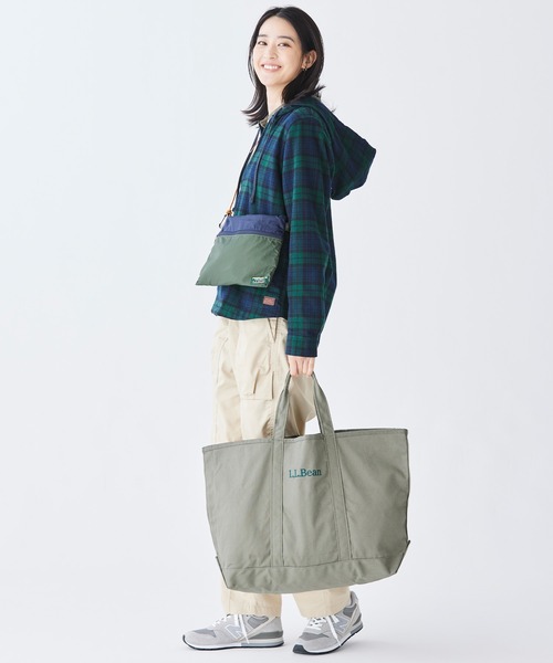 L.L.Bean（エルエルビーン）の「グローサリー・トート・ウィズ・ポーチ（トートバッグ・レディース・アイボリー/ダークオリーブ/ネイビー・ONE SIZE）」の10枚目の写真