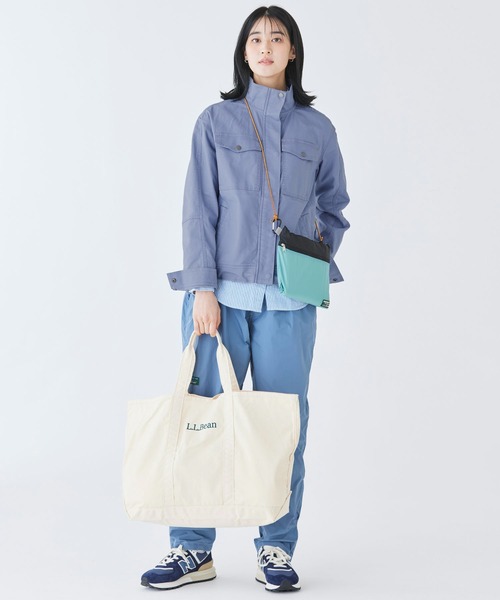 L.L.Bean（エルエルビーン）の「グローサリー・トート・ウィズ・ポーチ（トートバッグ・レディース・アイボリー/ダークオリーブ/ネイビー・ONE SIZE）」の6枚目の写真