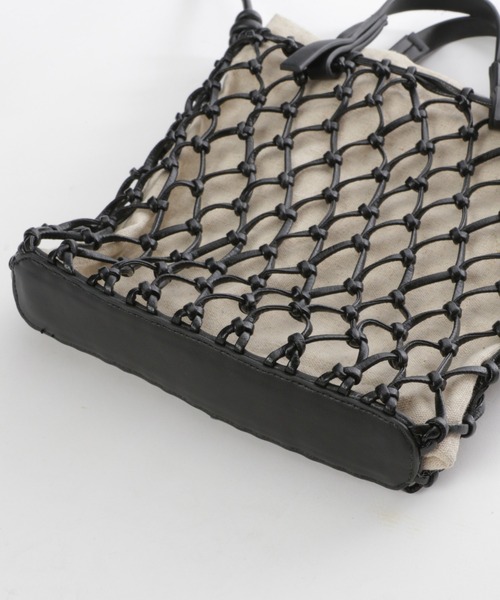 niko and...（ニコアンド）の「オリジナルメッシュ編み2WAYトートバッグS（トートバッグ・レディース・ブラック/オフホワイト/ライトグリーン/ナチュラル/グレー/ラベンダー・0）」の8枚目の写真