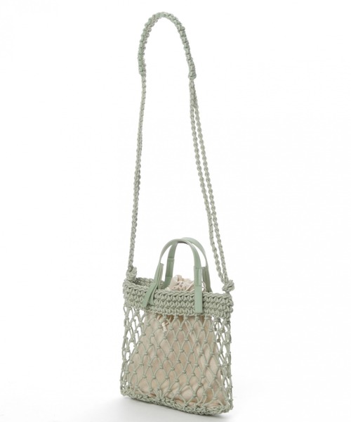 niko and...（ニコアンド）の「オリジナルメッシュ編み2WAYトートバッグS（トートバッグ・レディース・ブラック/オフホワイト/ライトグリーン/ナチュラル/グレー/ラベンダー・0）」の19枚目の写真