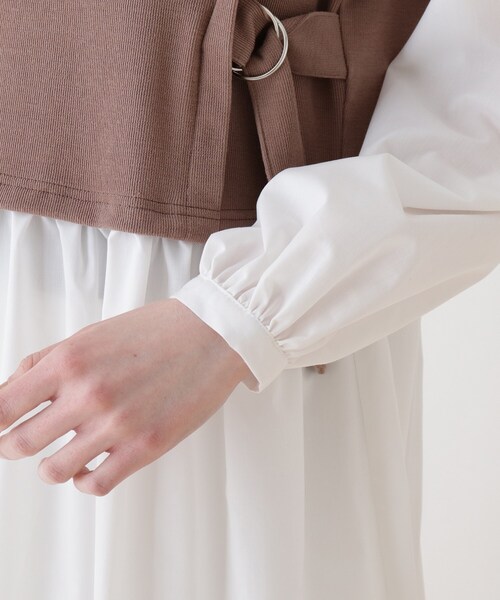 Cutie Blonde（キューティーブロンド）の「◆【S-L】シャツレイヤードドッキングワンピース（ワンピース・レディース・ブラック/カーキ/ブラウン系その他・01/02/03）」の12枚目の写真