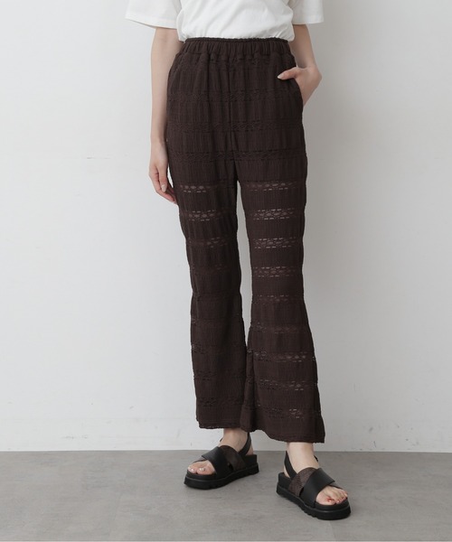 FREE'S MART(フリーズマート)の「ボーダーレースフレアカットソーパンツ(その他パンツ・レディース・ブラウン/ホワイト・FREE)」の2枚目の写真