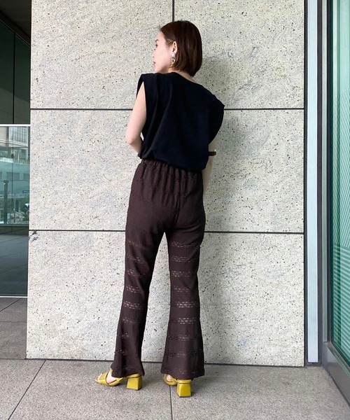 FREE'S MART(フリーズマート)の「ボーダーレースフレアカットソーパンツ(その他パンツ・レディース・ブラウン/ホワイト・FREE)」の6枚目の写真