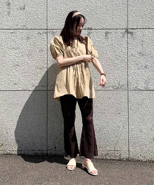 FREE'S MART(フリーズマート)の「ボーダーレースフレアカットソーパンツ(その他パンツ・レディース・ブラウン/ホワイト・FREE)」の7枚目の写真