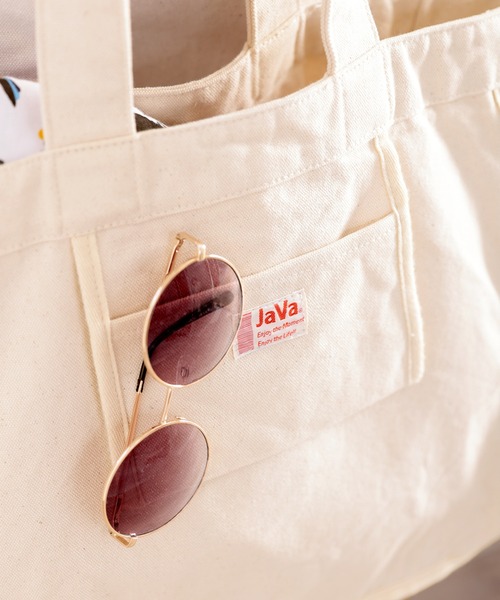 Java（ジャバ）の「《JaVaジャバ コラボ》リサイクルコットン100％。A5ファイルも入る！デイリーに使える、キャンバストートBAG（トートバッグ・レディース・ブラック/ナチュラル・ONE SIZE）」の8枚目の写真