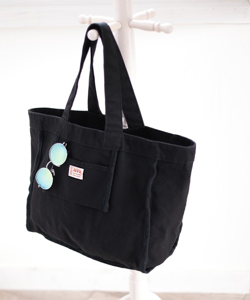 Java（ジャバ）の「《JaVaジャバ コラボ》リサイクルコットン100％。A5ファイルも入る！デイリーに使える、キャンバストートBAG（トートバッグ・レディース・ブラック/ナチュラル・ONE SIZE）」の11枚目の写真